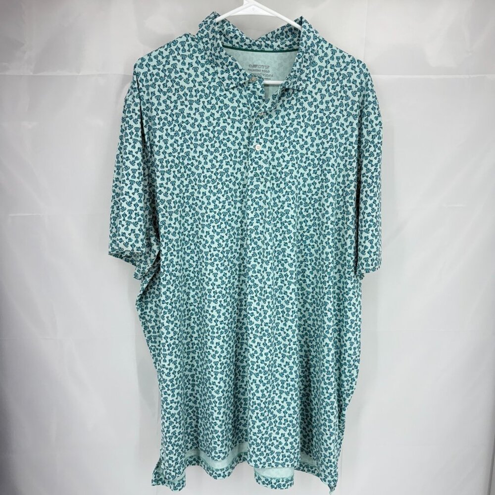 Vineyard Vines Men XXL OTG Performance Polo Shirt Golf Trophy All Over Print